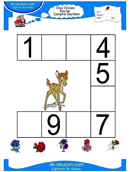 Çocuklar İçin Sayılar Çalışma Sayfaları 